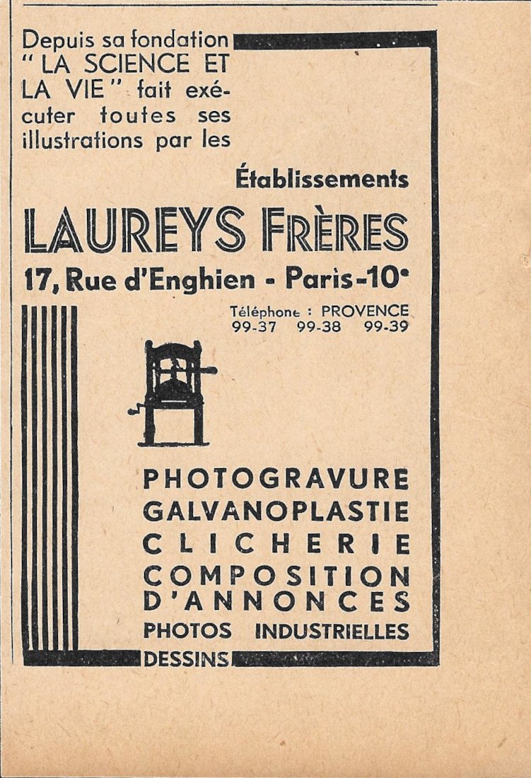 Laureys Frères, photogravure, galvanoplastie, clicherie - Advertising 1932 | Immagine principale