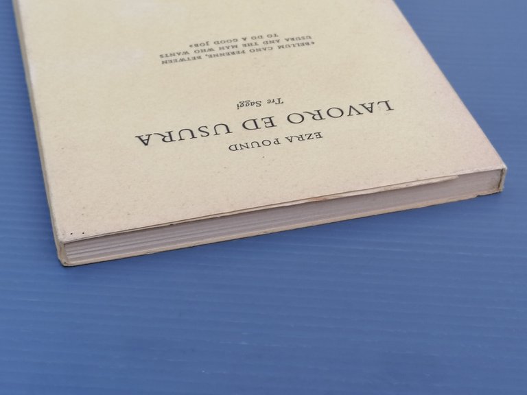 Lavoro Ed Usura Libro Ezra Pound Tre Saggi Pesce D'Oro …