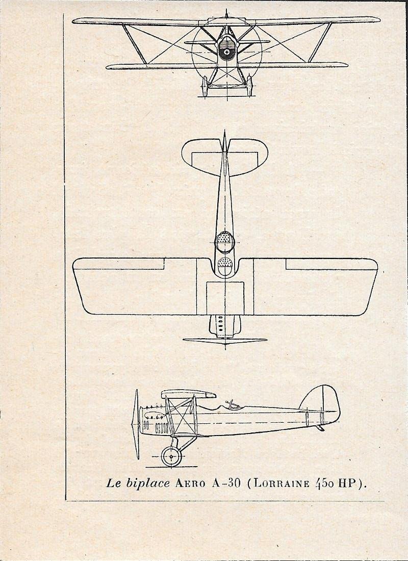 Le biplane Aero a-30 (Lorraine 450 HP). Stampa 1927 | Immagine principale