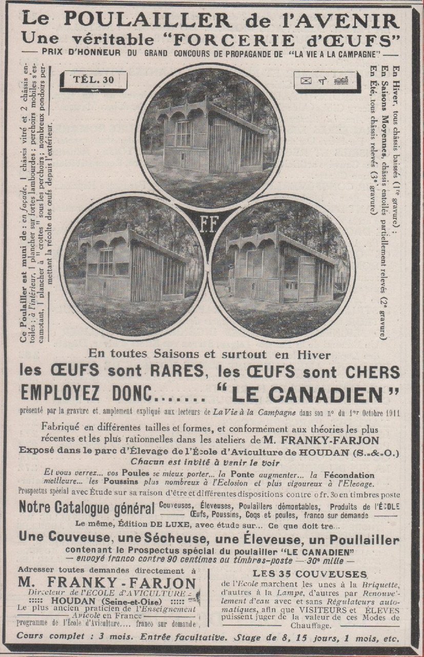 Le Canadien. Le poulailler de l'avenir. Advertising 1912 | Immagine principale
