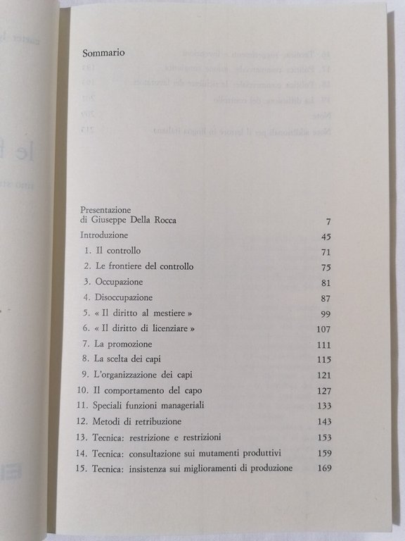 Le Frontiere del Controllo - Libro Goodrich Lavoro Fabbrica lavoratori …