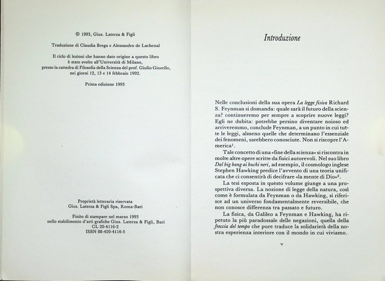 Le Leggi del Caos Libro Prigogine Lezioni Italiane Laterza Prima …