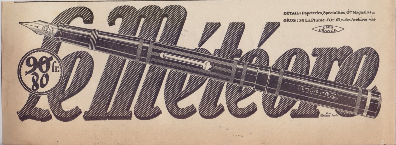 Le Meteore plume. Advertising 1926 | Immagine principale