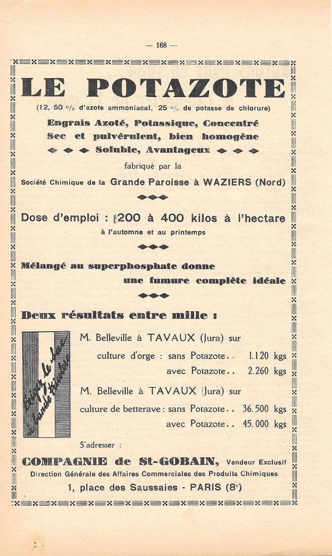 Le potazote. Engras azoté, potassique, concentré. Pubblicita 1932 | Immagine principale