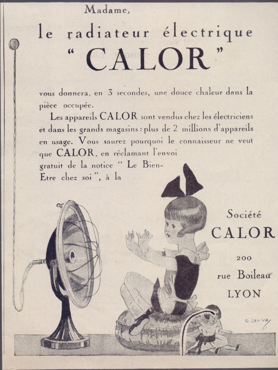 Le radiateur electrique Calor. Advertising 1926 | Immagine principale