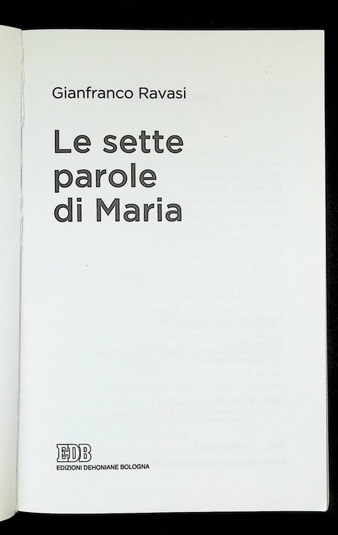 Le Sette Parole Di Maria Libro Ravasi EDB 2020 Lapislazzuli …