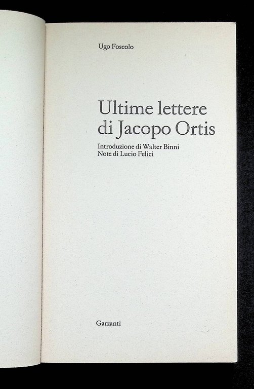 Le ultime lettere di Jacopo Ortis