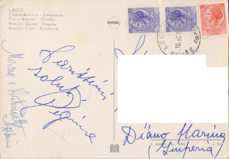 Lecco. Piazza Mazzini. Campanile. Viaggiata 1978 | Immagine Gallery 2