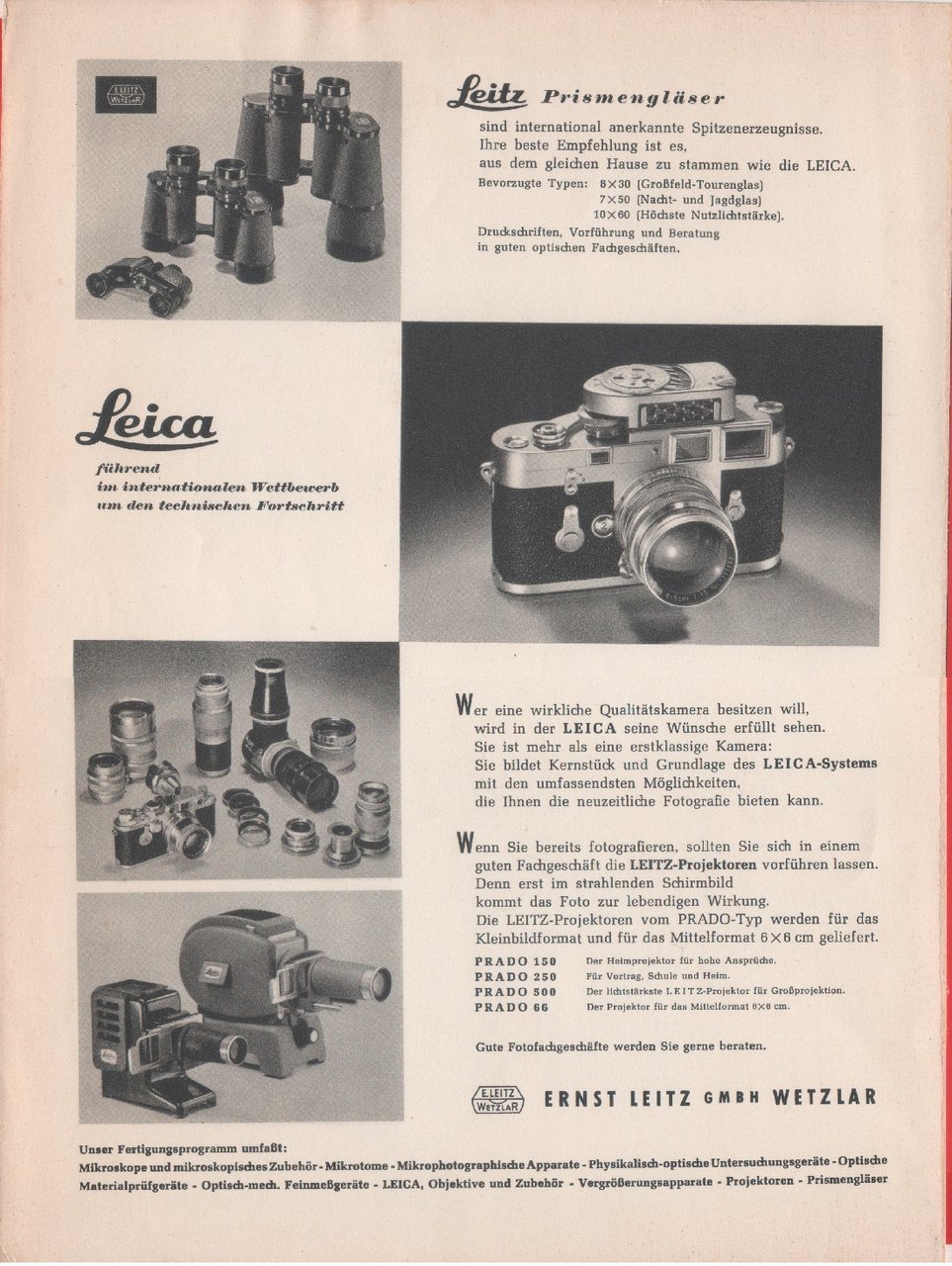Leica. Advertising 1956 | Immagine principale