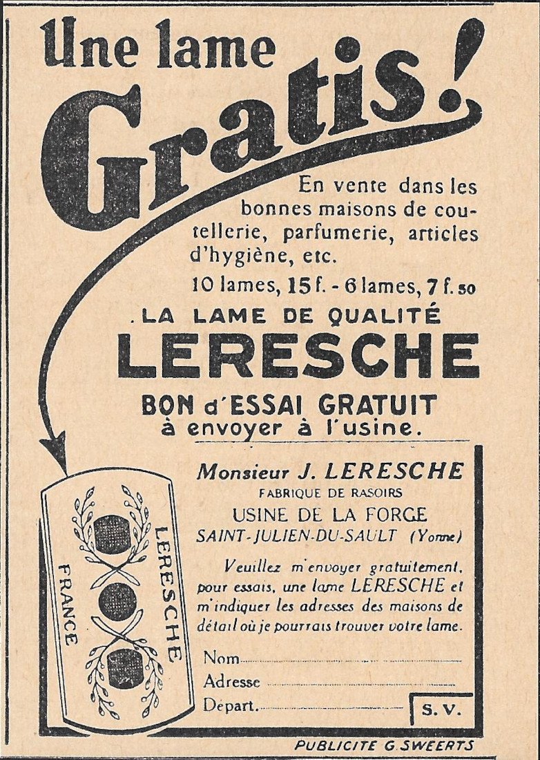 Leresche Lame di Qualité - Advertising 1920 | Immagine principale