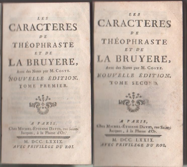 Les Caractèrs de Théophraste et de La Bruyere (2 voll.) … | Immagine principale
