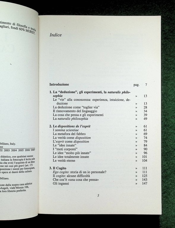 Letture Cartesiane - Alberto Pala, Libro Filosofia Franco Angeli 1997