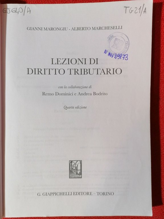 Lezioni di diritto tributario