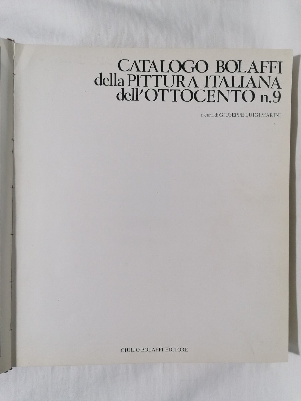 Libro CATALOGO BOLAFFI della pittura italiana dell'Ottocento n. 9 Marini …