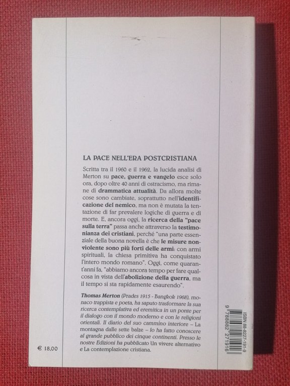 Libro LA PACE NELL'ERA POSTCRISTIANA Thomas Merton Qiqajon Comunità di …