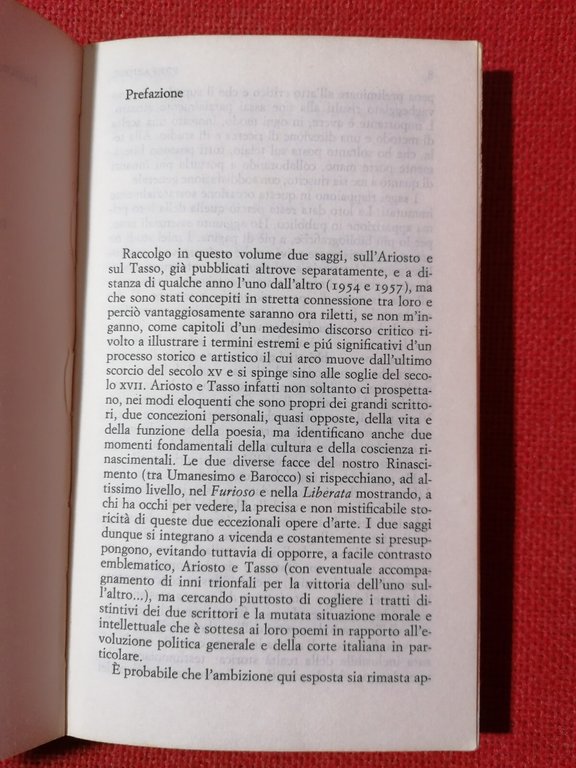 LIBRO Lanfranco Caretti ARIOSTO E TASSO Piccola Biblioteca Einaudi 1977