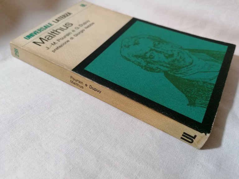 LIBRO MALTHUS POURSIN DUPUY LATERZA 1974 prefazione Giorgio Nebbia storia