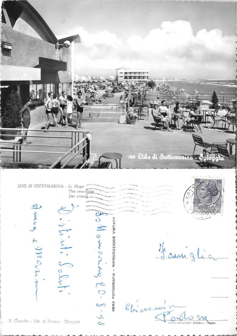 Lido di Sottomarina. Spiaggia . Viaggiata 1958 | Immagine principale