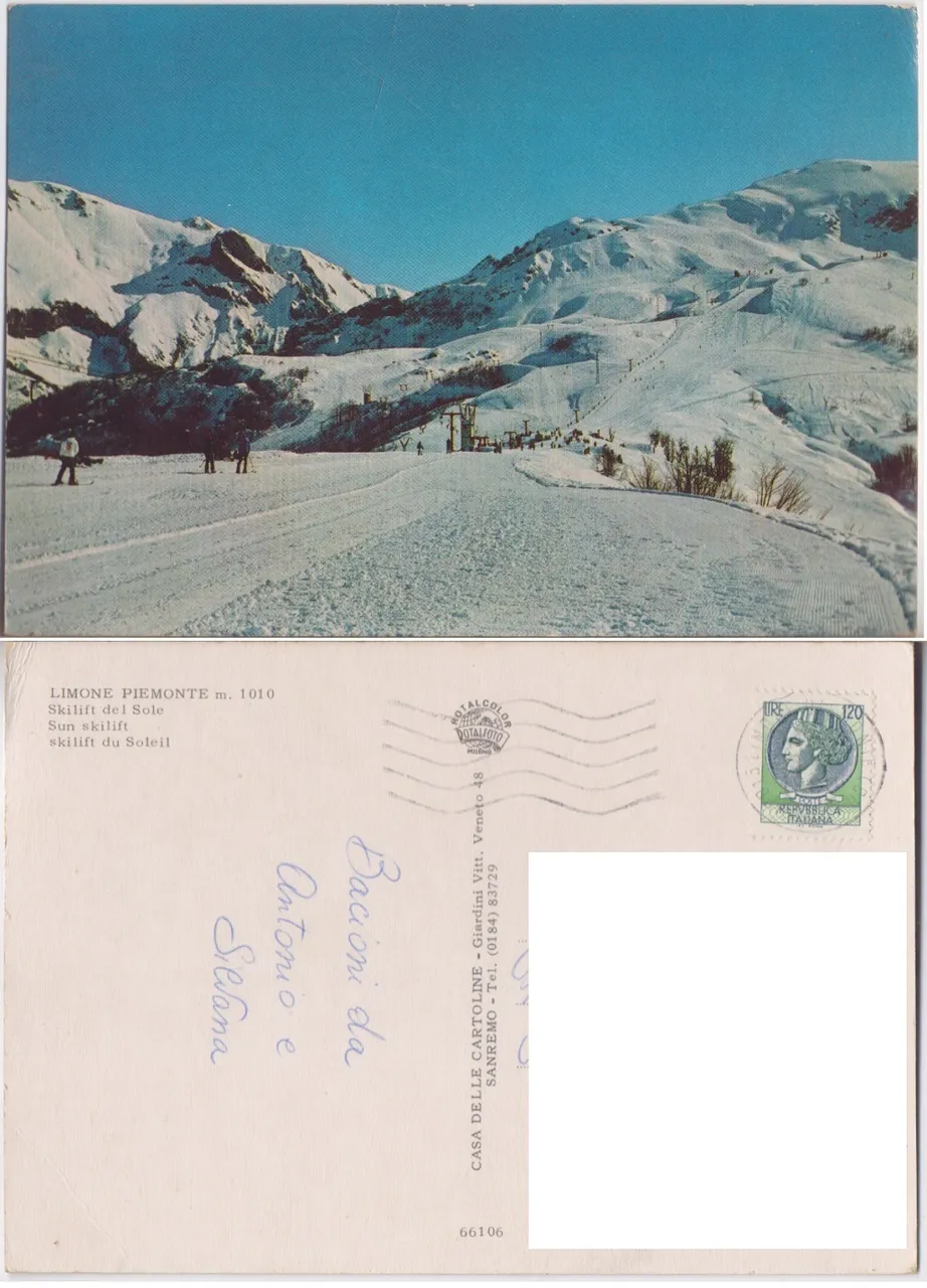 Limone Piemonte. Skilift del Sole. Viaggiata | Immagine principale