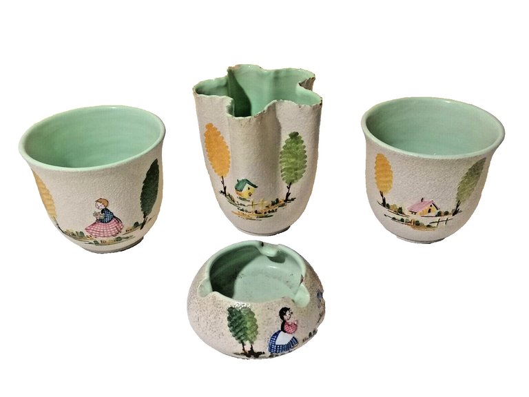Lina Assalini Poggi CEAS Albisola Lotto 4 Ceramiche Vasetti Posacenere …