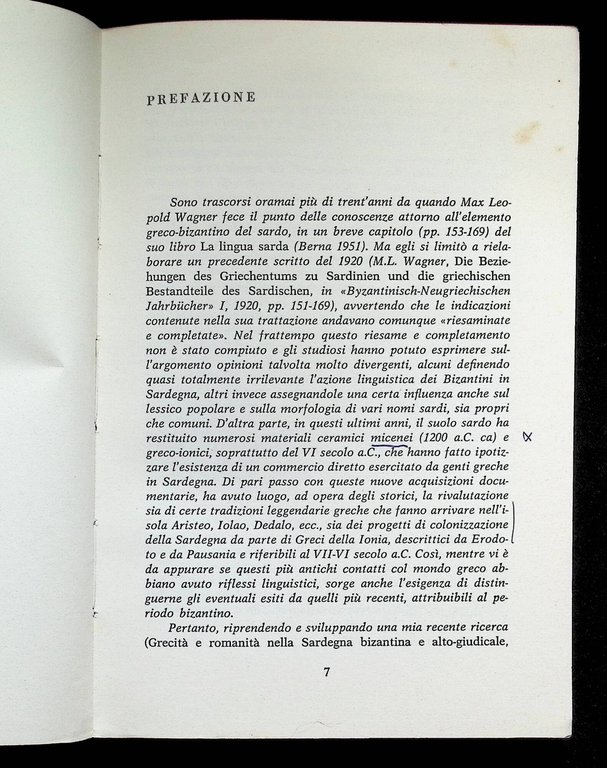 Lingua e Cultura nella Sardegna Bizantina. Testimonianze Linguistiche dell'Influsso Greco
