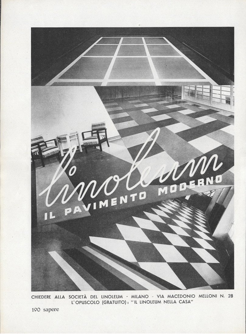 Linoleum. Il pavimento moderno / Officine Galileo - Advertising 1937 | Immagine principale