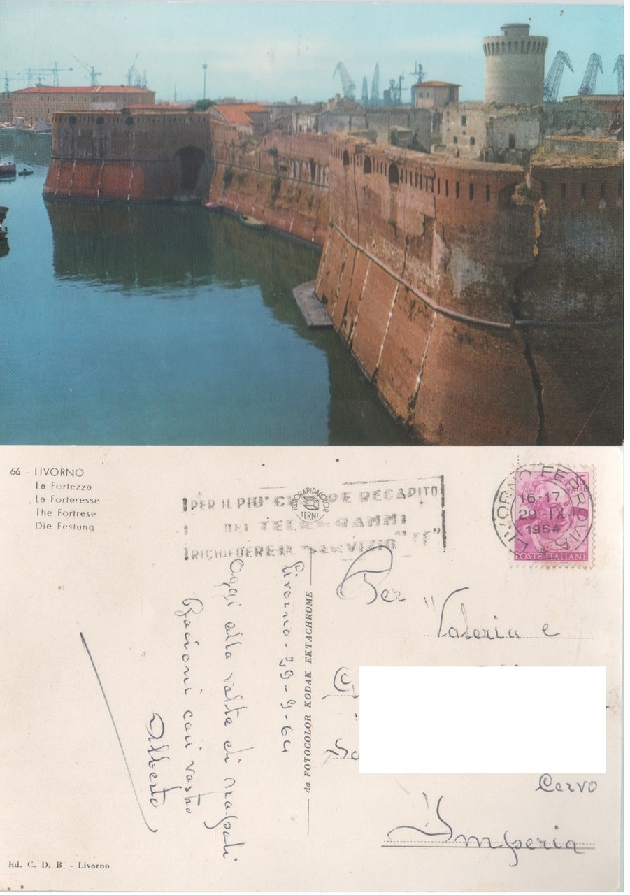 Livorno. La Fortezza. Viaggiata 1964 | Immagine principale
