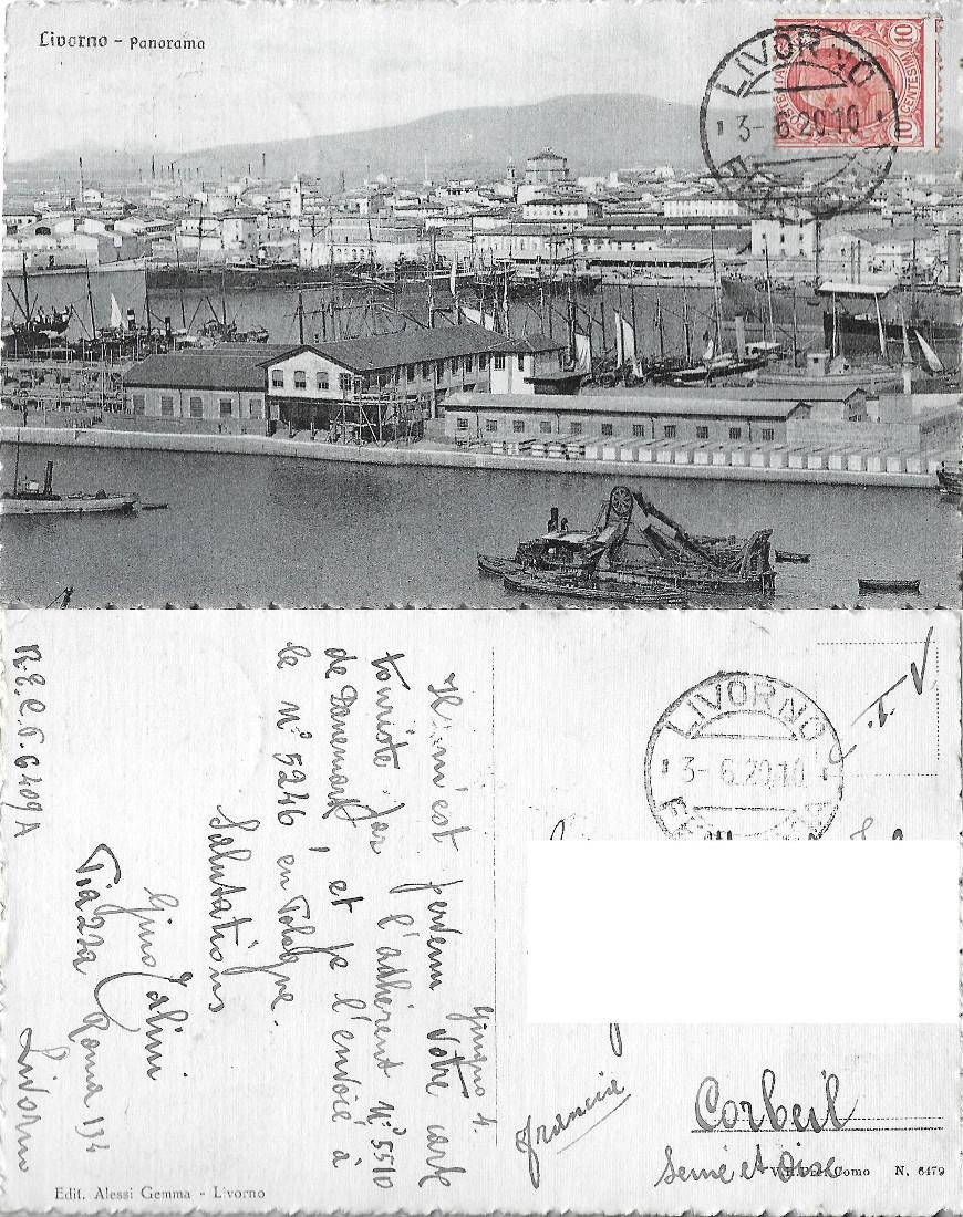 Livorno. Panorama. Viaggiata 1920 | Immagine principale