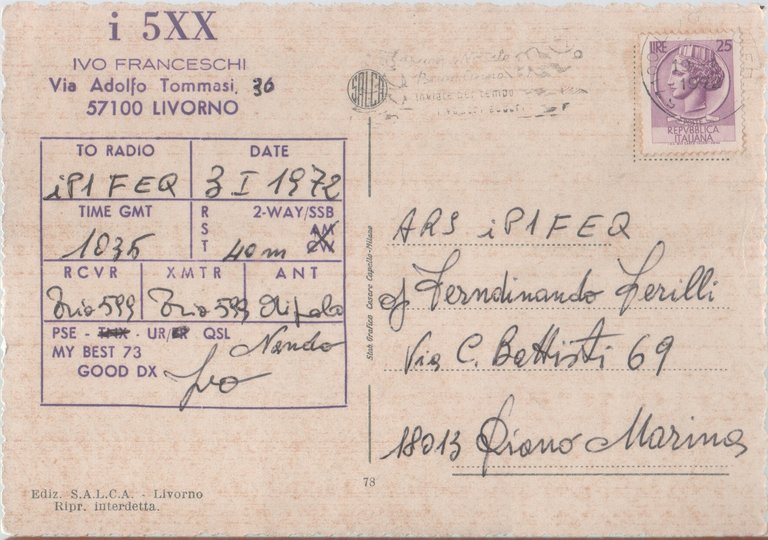 Livorno. Vedute. Radioamatore. Viaggiata 1972 | Immagine Gallery 2