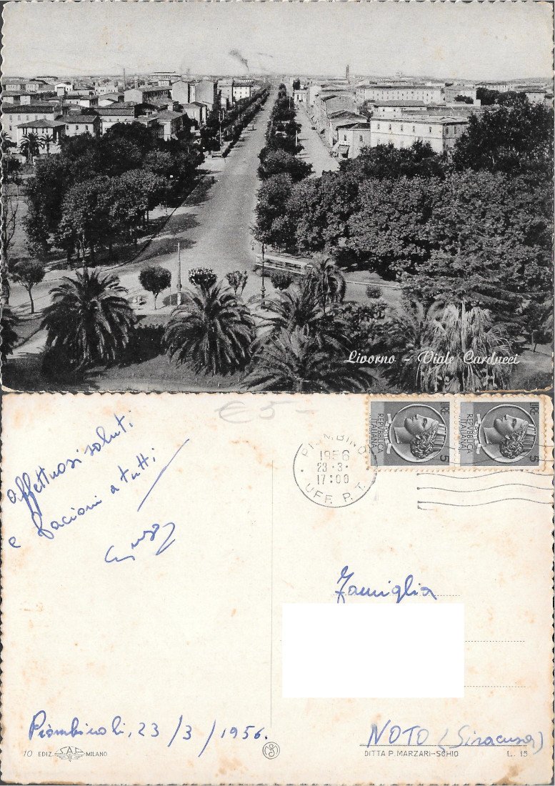 Livorno Viale Carducci. Viaggiata 1956 | Immagine principale