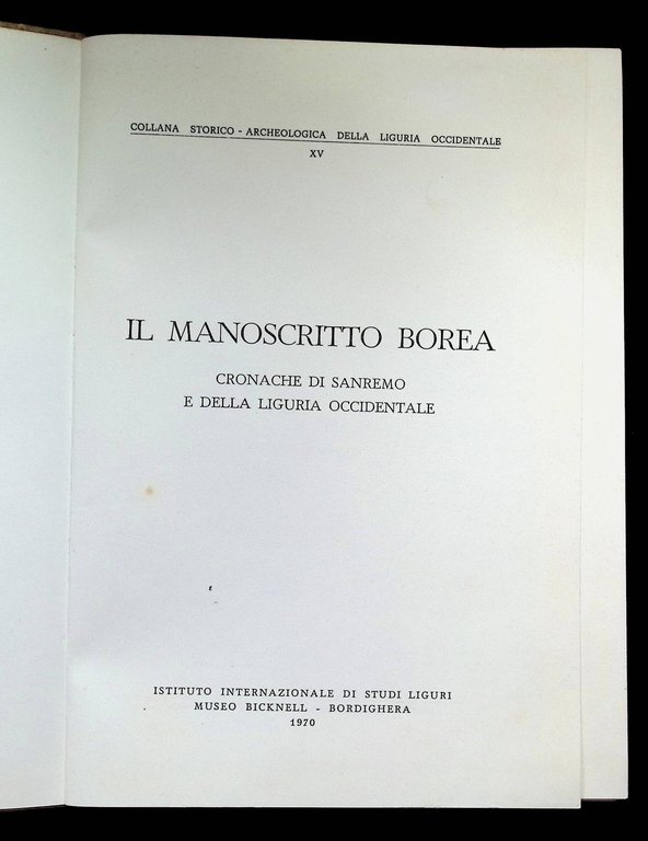 ll Manoscritto Borea. Cronache di Sanremo e della Liguria Occidentale | Immagine Gallery 4