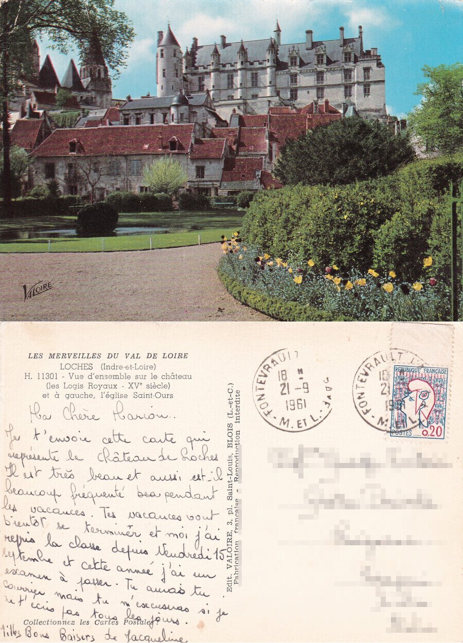 Loches. Le chateau. Viaggiata 1961 | Immagine principale