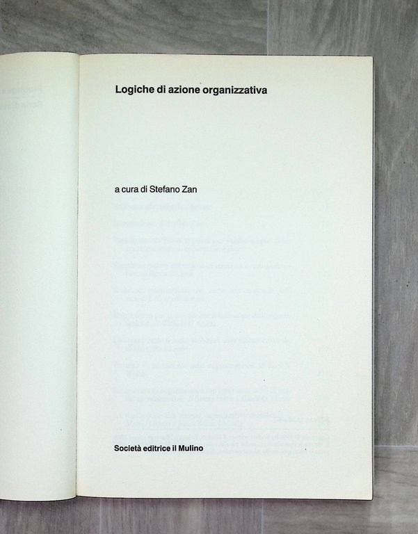 Logiche di Azione Organizzativa Libro Stefano Zan il Mulino Nuova …