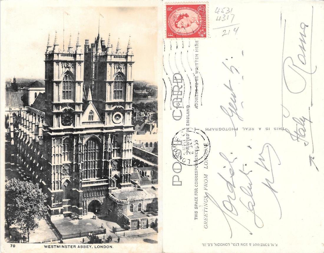 London. Westminster Abbey. Viaggiata 1956 | Immagine principale