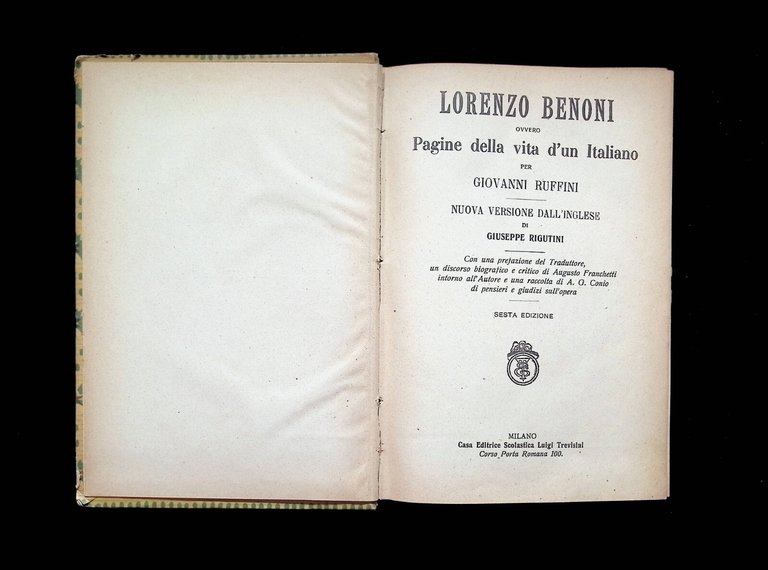 Lorenzo Benoni Pagine Della Vita D'un Italiano