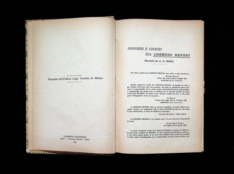 Lorenzo Benoni Pagine Della Vita D'un Italiano