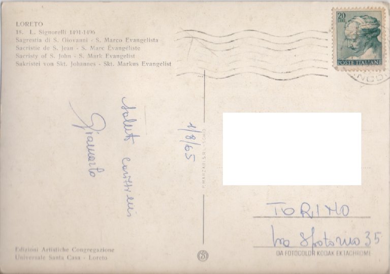 Loreto. S. Marco Evangelista (L. Signorelli). Viaggiata 1965 | Immagine Gallery 2