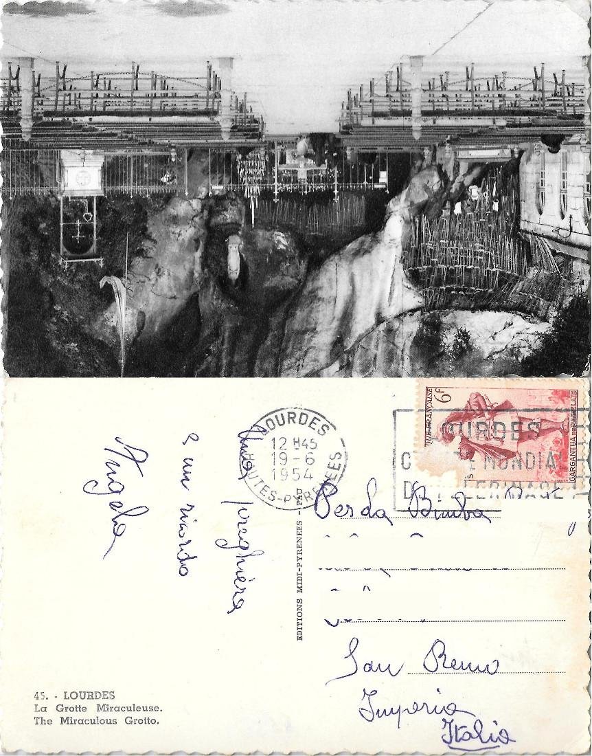 Lourdes. La Grotte Miraculeuse. Viaggiata 1954 | Immagine principale