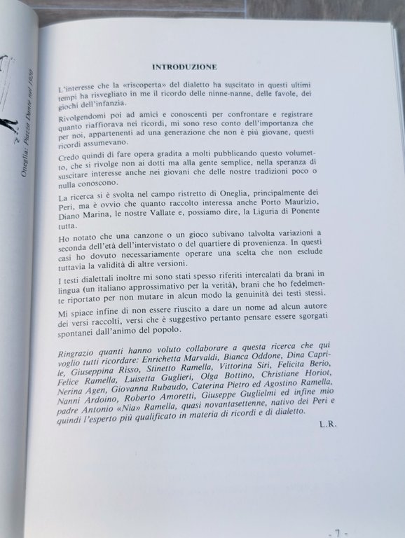 Lucetto Ramella - Oneglia, Oneglia Bella, Libro Ninne Nanne Fiabe …