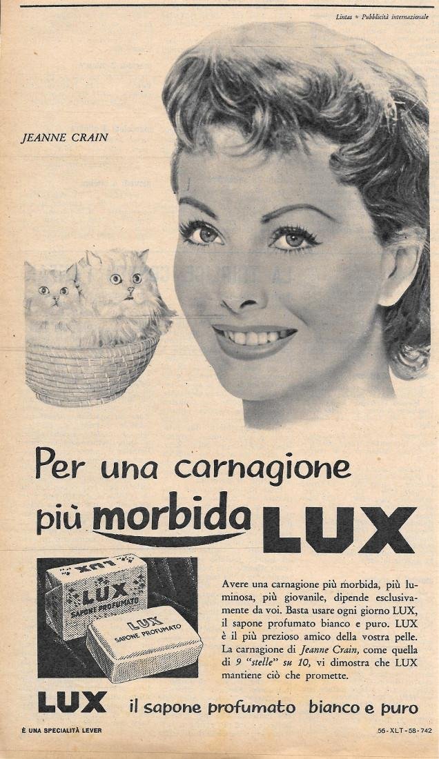 Lux per una carnagione più morbida. Advertising 1956 | Immagine principale