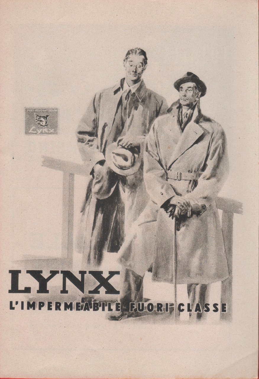 Lynx l'impermeabile fuori classe. Advertising 1942 | Immagine principale