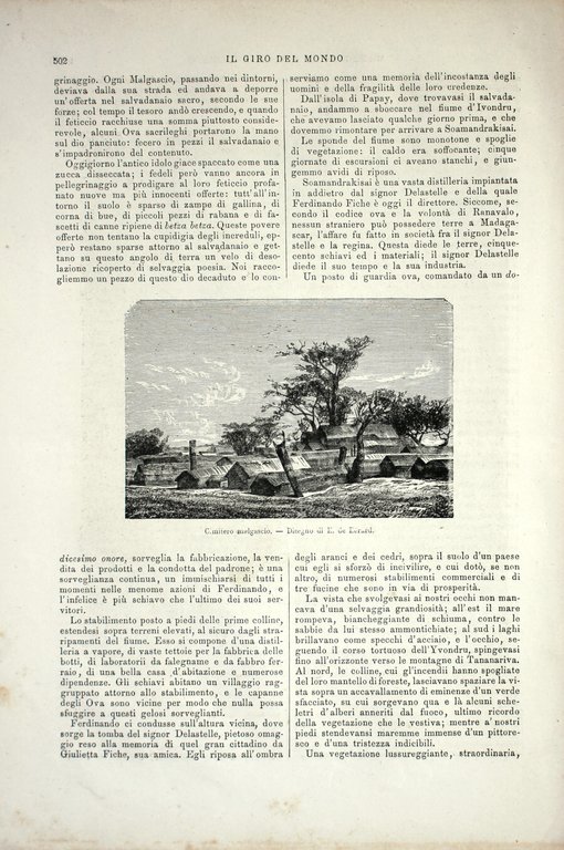 Madagascar: Donna malgascia con i suoi figli/Cimitero malgascio. Stampa 1864 | Immagine Gallery 2