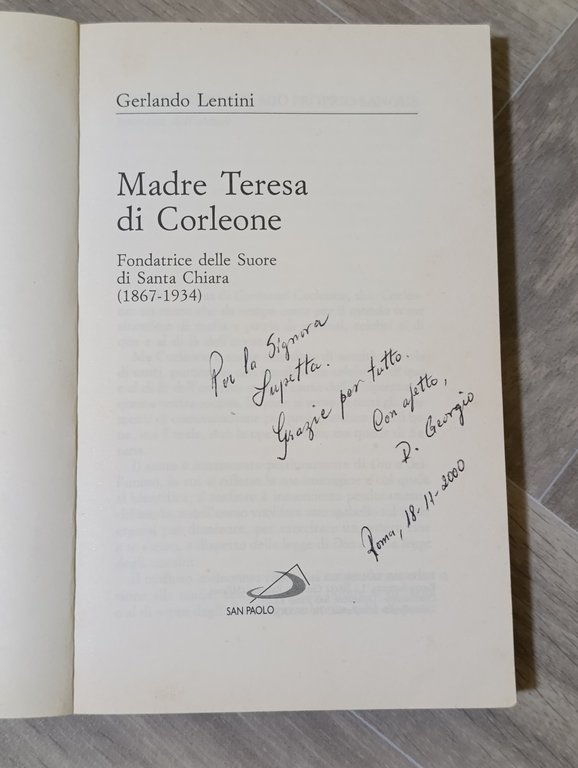 Madre Teresa di Corleone. Fondatrice delle Suore di Santa Chiara …