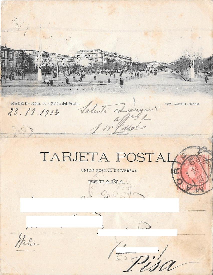 Madrid (SPA). Salon del Prado. Viaggiata 1903 | Immagine principale