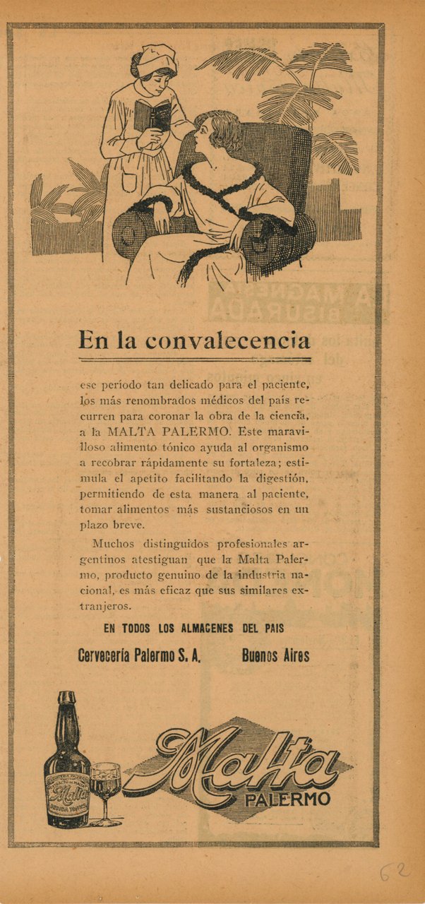 Malta Palermo, alimento tonico. Advertising 1922 | Immagine principale