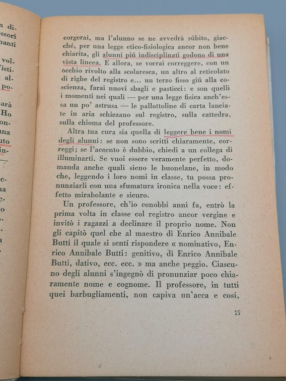 Manuale Del Perfetto Professore Libro Provenzal 5^ Edizione Cavallotti 1947