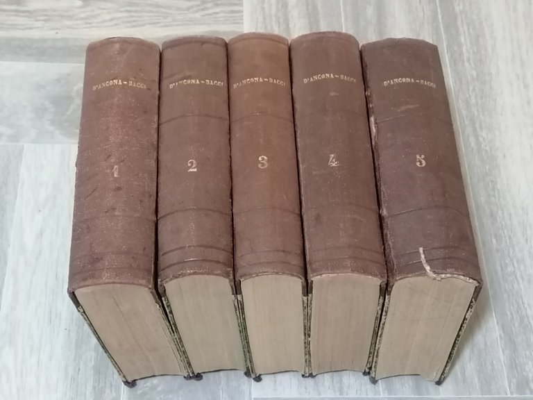 Manuale Della Letteratura Italiana D'Ancona Bacci 1899 5 Volumi Libri …