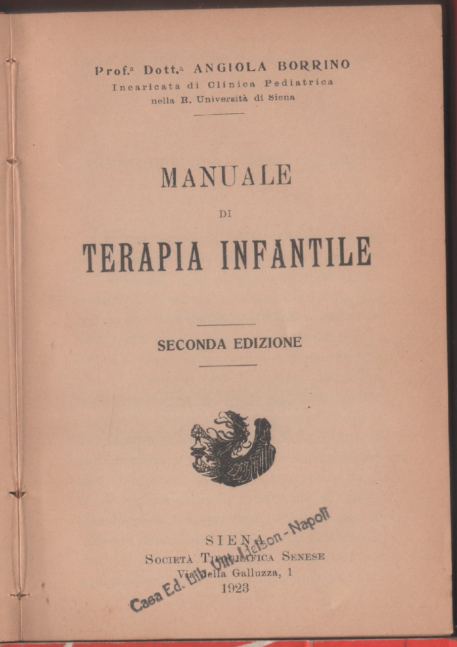 Manuale di terapia infantile - Angiola Borrino | Immagine principale