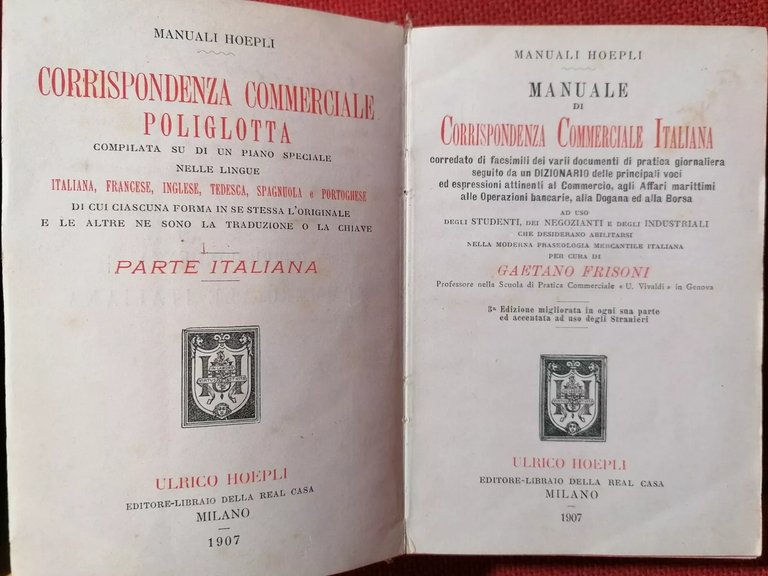 Manuale Hoepli Corrispondenza Commerciale Italiana