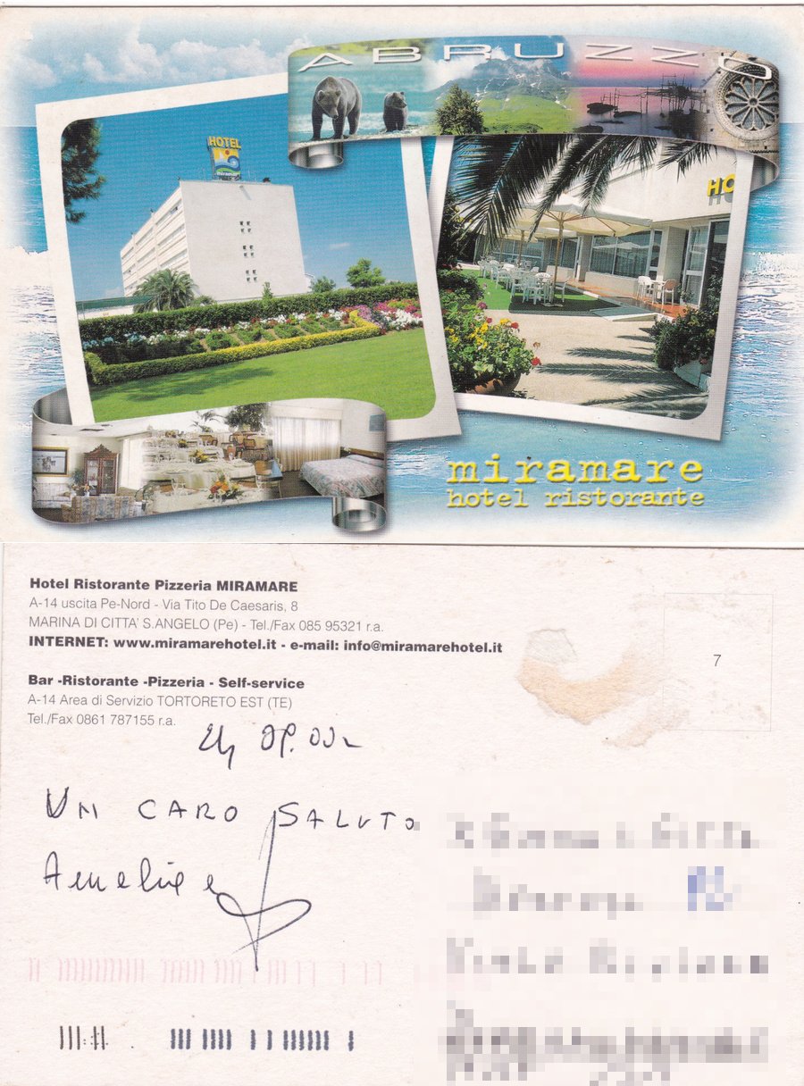 Marina di Città S. Angelo. Hotel Ristorante Miramare. Viaggiata 2002 | Immagine principale